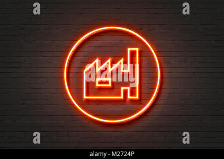 Neon light icon factory Banque D'Images