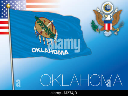 Oklahoma drapeau de l'État fédéral, United States Banque D'Images