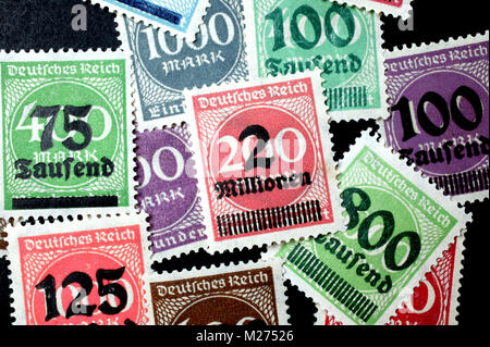 Timbres de l'inflation, l'Empire allemand Banque D'Images