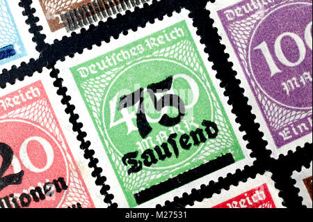 Timbres de l'inflation, l'Empire allemand Banque D'Images