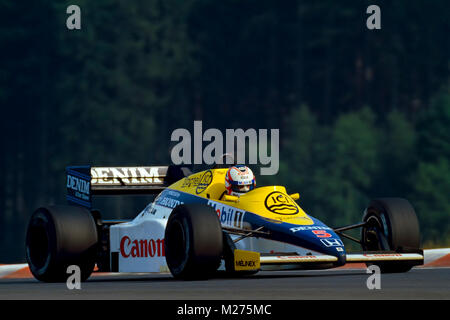 F1, Nigel Mansell, Williams, Honda GP Belgique 1986, Spa Francorchamps Banque D'Images