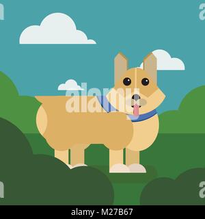 Chiot, Cartoon vector illustration of cute dog Illustration de Vecteur