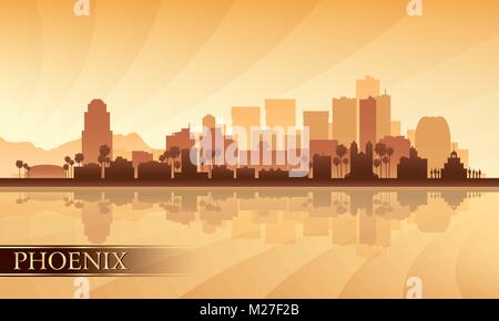 Phoenix City skyline silhouette arrière-plan. Vector illustration Illustration de Vecteur