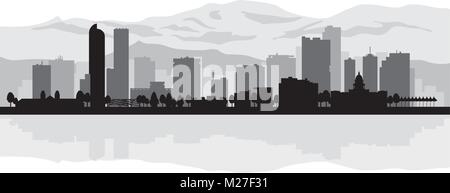 Denver city skyline silhouette arrière-plan. Vector illustration Illustration de Vecteur