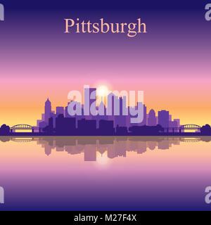 La ville de Pittsburgh, fond silhouette vector illustration Illustration de Vecteur