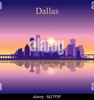 Dallas city skyline silhouette background, vector illustration Illustration de Vecteur