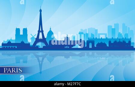 Paris ville silhouette background, vector illustration Illustration de Vecteur