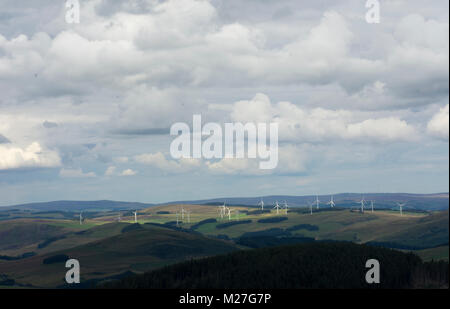 Glenkerie wind farm on Broomy Hill des Trois Frères, près de Selkirk Banque D'Images