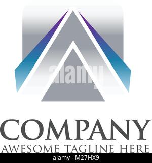 Résumé lettre un triangle avec background concept logo Illustration de Vecteur