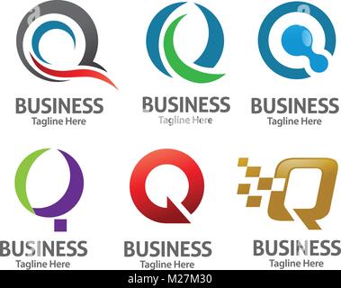 Hôtel moderne et vecteur de la lettre Q set logo concept Illustration de Vecteur