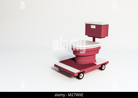 3d illustration d'un wc portables sur roues isolé sur fond blanc Banque D'Images