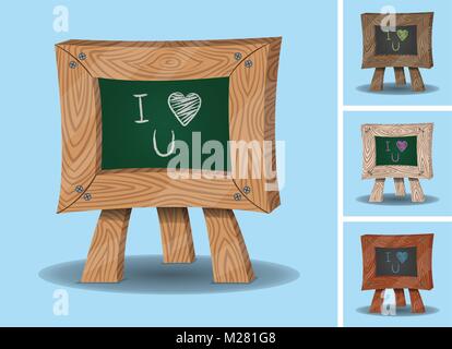 Je t'aime Message sur Mini tableau. Le tableau de toutes les images sont dans les différentes couches et les types de texte n'ont pas besoin de police. Illustration de Vecteur