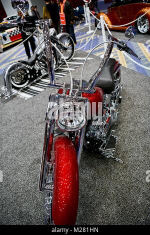 Chopper Harley Davidson exotiques au Salon de l'Auto 2018 Washington, Washington DC, USA Banque D'Images