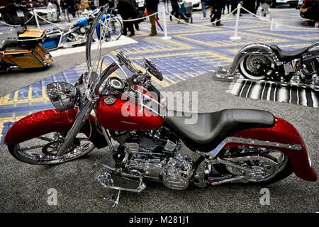 Chopper Harley Davidson exotiques au Salon de l'Auto 2018 Washington, Washington DC, USA Banque D'Images