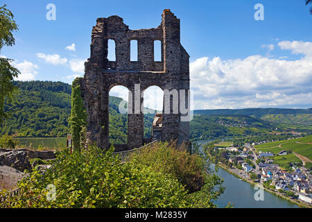 Château de Grevenburg, Greven, ruine au-dessus de Traben-Trarbach, Moselle, Moselle, Rhénanie-Palatinat, Allemagne, Europe Banque D'Images