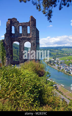 Château de Grevenburg, Greven, ruine au-dessus de Traben-Trarbach, Moselle, Moselle, Rhénanie-Palatinat, Allemagne, Europe Banque D'Images