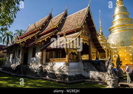 Wat Phra Singh Chiangmai Thailande,vieux temple à Chiang Mai Thaïlande Banque D'Images