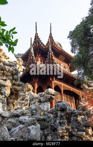 Jardin de Yu Yuan - Oriental - sur le toit toit anglular Banque D'Images