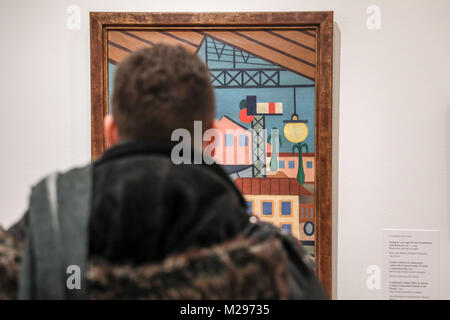 New York, USA. Feb 6, 2018. Vue de l'exposition de l'artiste moderniste brésilienne Tarsila do Amaral au MOMA à New York aux États-Unis le mardi, 06 au cours d'une session exclusivement pour les exposants, l'exposition a lieu du 11 de février à juin 3. Brésil : Crédit Photo Presse/Alamy Live News Banque D'Images