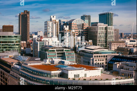 Ville de bureau de Londres et bâtiments résidentiel, vue de la Cathédrale St Paul en 2012 Banque D'Images