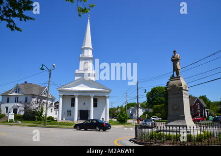 Église congrégationaliste mystique mystic Connecticut USA, un jour ensoleillé, 2017 Banque D'Images