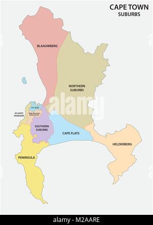Cape Town suburb carte vectorielle Illustration de Vecteur