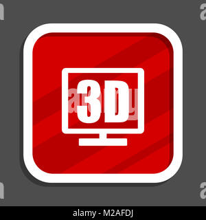 L'icône d'affichage 3d. Modèle plat square bandeau. Banque D'Images