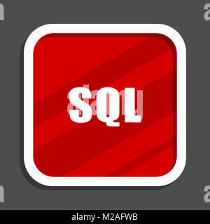 L'icône SQL. Modèle plat square bandeau. Banque D'Images