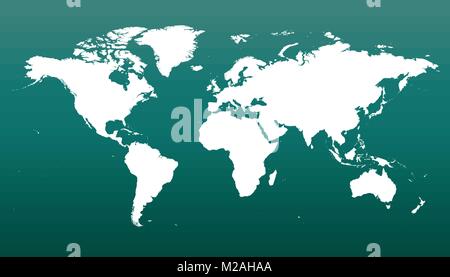 Carte du monde politique colorés sur fond vert. Carte du monde Vector modèle pour site web, infographie, design. Flat Earth world map illustration. Illustration de Vecteur