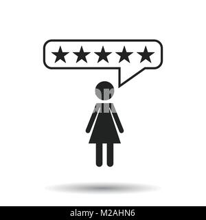 Les commentaires, notation, commentaires de l'utilisateur icône vecteur concept. Télévision illustration sur fond blanc. Illustration de Vecteur