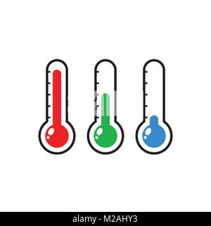 Icône thermomètres avec différents niveaux. Télévision vector illustration isolé sur fond blanc. Illustration de Vecteur