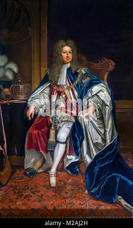 George I. Portrait du Roi George I de Grande-Bretagne (1660-1727) par le studio de Godfrey Kneller, huile sur toile, 1727 Banque D'Images