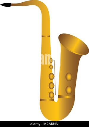 Saxophone isolés. Instrument de musique Illustration de Vecteur