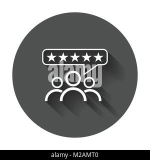 Les commentaires, notation, commentaires de l'utilisateur icône vecteur concept. Télévision avec ombre portée de l'illustration. Illustration de Vecteur