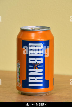 Pouvez d'Irn-Bru. Original et meilleur. Boisson gazeuse écossaise. Banque D'Images