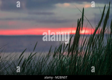 Coucher du soleil à Heacham, Norfolk UK Banque D'Images