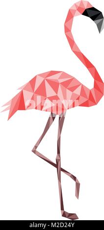 Pink flamingo poly faible. Couleurs Web Illustration de Vecteur