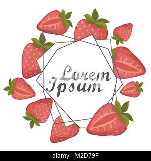 Les fraises carte de vœux. Vector illustration. Illustration de Vecteur