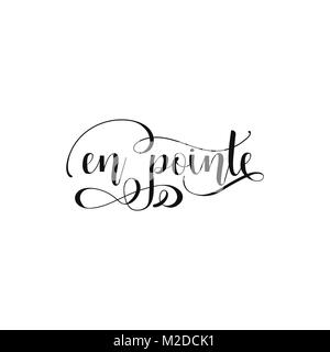 En pointe. Le lettrage. Grand studio de danse pour décor, merch, vêtements conception. devis pour la conception d'affiches, cartes de vœux, bannière, version wall art, t-shirt Illustration de Vecteur
