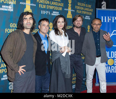 HFPA et American Cinematheque présente le Golden Globe Autoapprentissage nominés 2018 Série Symposium à la Egyptian Theatre dans le quartier d'Hollywood de Los Angeles, Californie. En vedette : Fatih Akin, Sebastian Lelio, Angelina Jolie, Ruben Ostlund, Andrey Zvyagintsev Où : Los Angeles, California, United States Quand : 06 Jan 2018 Credit : Sheri/WENN.com Determan Banque D'Images