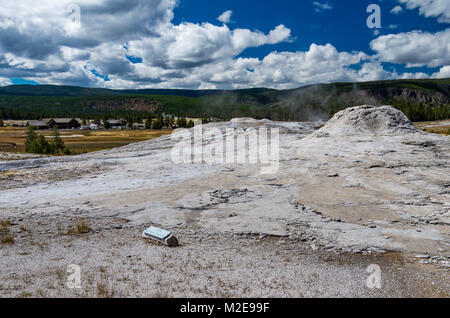 Groupe Lion de geysers situé dans la partie supérieure du bassin du geyser. Le Parc National de Yellowstone, Wyoming, USA Banque D'Images