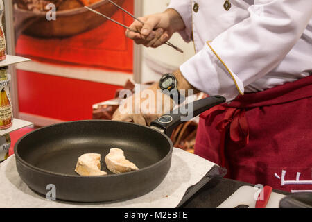 Foie gras sur carter d'un levier, cook Banque D'Images