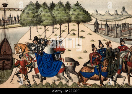 L'arrestation du duc de Gloucester, Thomas de Woodstock, duc de Gloucester, pour trahison, par le roi Richard II Banque D'Images