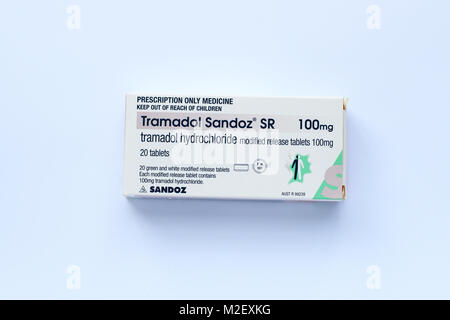 Stock Photo. Pas de véritables médicaments. Endone painkiller prescription et le Tramadol Sandoz - pain killer Banque D'Images