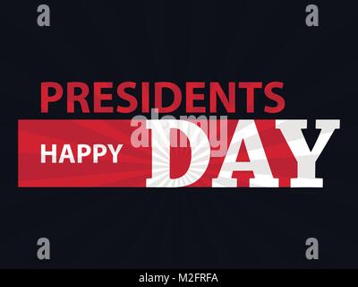 Présidents heureux jour. L'illustration pour la fête, carte de souhaits et de l'affiche. Typographie design. Vector Illustration de Vecteur
