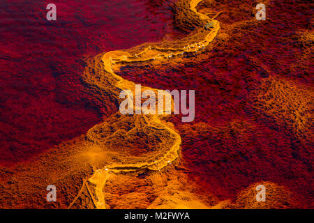 Couleurs fantastiques de Rio Tinto. La rivière est célèbre pour sa couleur rouge profond en raison de la forte concentration de sels de fer et de sulfates dans l'eau. Province H Banque D'Images