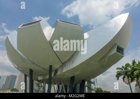 Marina Bay, Singapour, l'Art Science Museum Banque D'Images