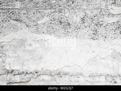 Mur de béton gris pâle avec couche de stuc et de petites pierres grises, closeup texture fond photo télévision Banque D'Images