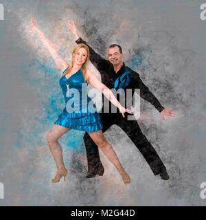 Amélioration de l'image numérique d'un couple de danseurs de bal Banque D'Images