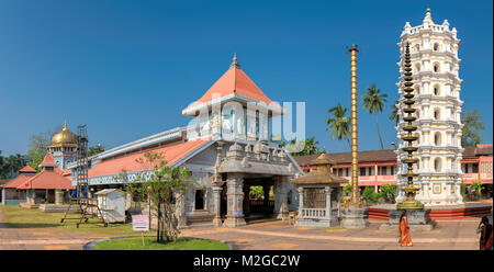 Shri Mahalsa temple indien de Goa, Inde. Banque D'Images